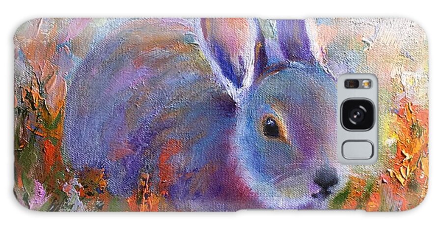  Galaxy Case featuring the painting Backyard Bunny by Marsha Karle