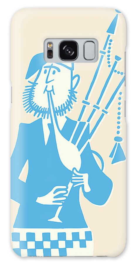 Accessories Galaxy Case featuring the drawing Bagpipe Player by CSA Images
