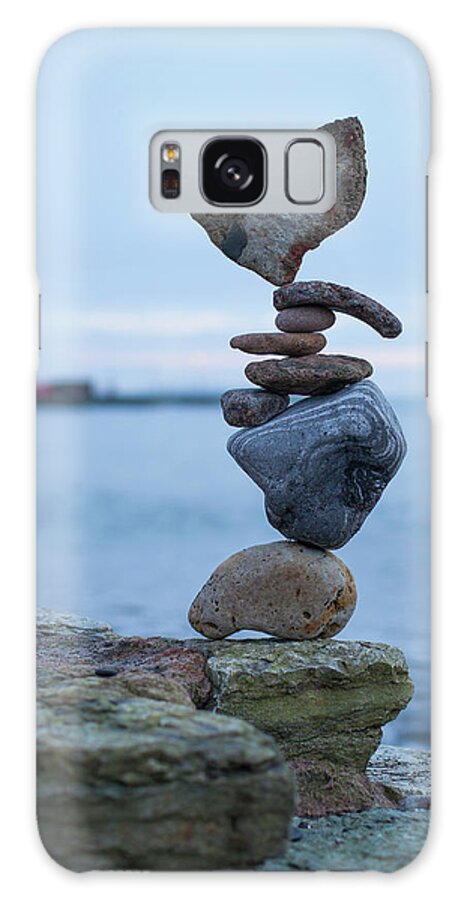 Meditation Zen Yoga Mindfulness Stones Nature Land Art Balancing Sweden Galaxy S8 Case featuring the sculpture Balancing art #31 by Pontus Jansson