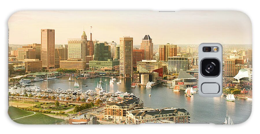 Sailboat Galaxy Case featuring the photograph Baltimore Skyline And Inner Harbor With by Greg Pease