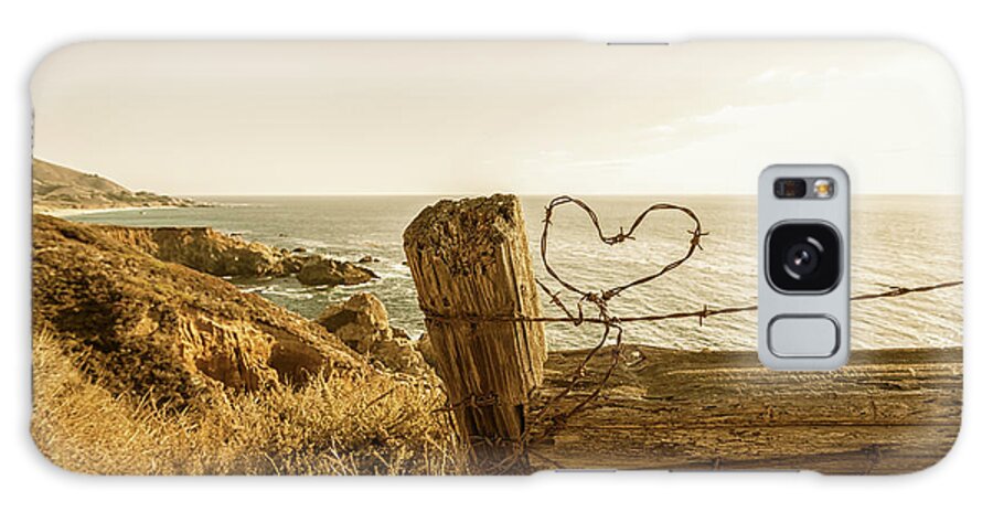 Barb Wire Love By The Sea 2 Galaxy Case featuring the photograph Barb Wire Love By The Sea 2 by Joseph S Giacalone