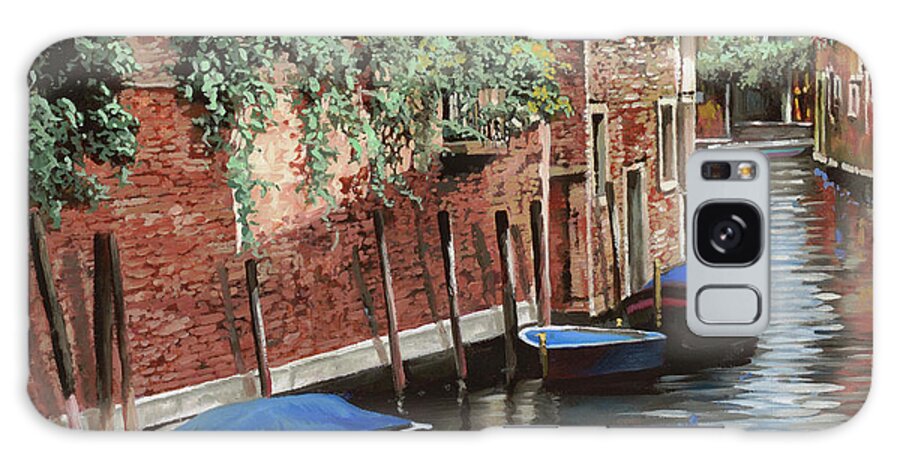 Barche Blu A Venezia Galaxy Case featuring the painting Barche Blu A Venezia by Guido Borelli