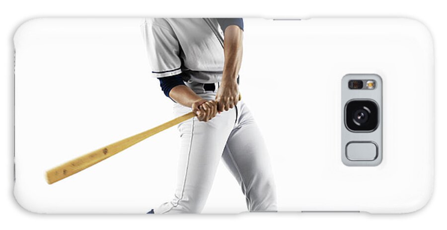 People Galaxy Case featuring the photograph Baseball Player Swinging Bat by Patrik Giardino
