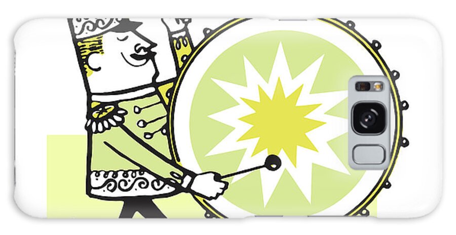 Adult Galaxy Case featuring the drawing Bass Drummer in Marching Band by CSA Images