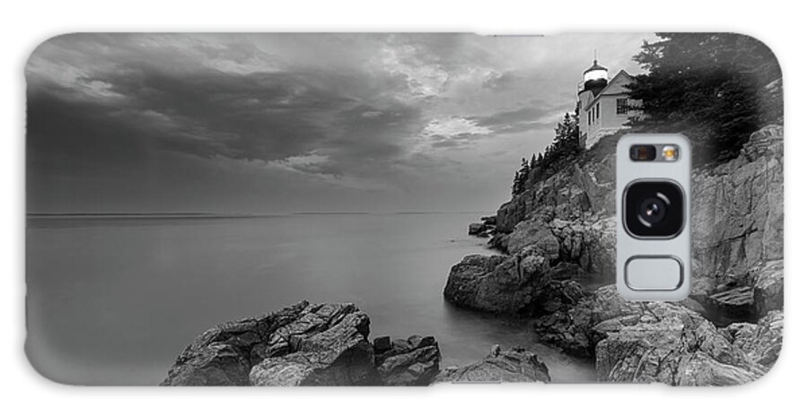 Bass Harbor Mood - B-w Galaxy Case featuring the photograph Bass Harbor Mood - B-w by Michael Blanchette Photography