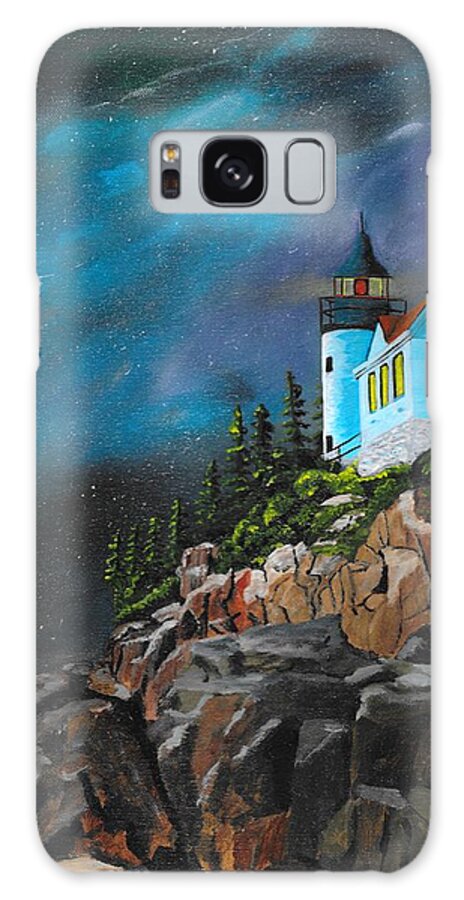 Light House Galaxy Case featuring the painting Bass Harbour by David Bigelow