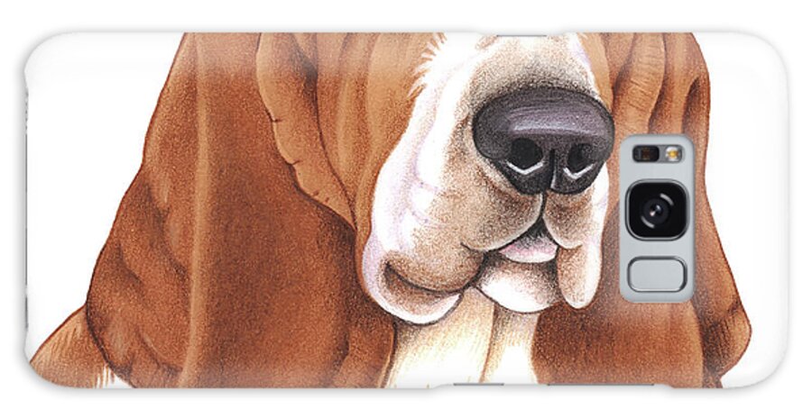 Basset Hound Galaxy Case featuring the mixed media Basset Hound by Tomoyo Pitcher