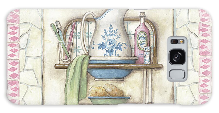 Wash Basin With Pitcher Galaxy Case featuring the painting Bath B by Lisa Audit