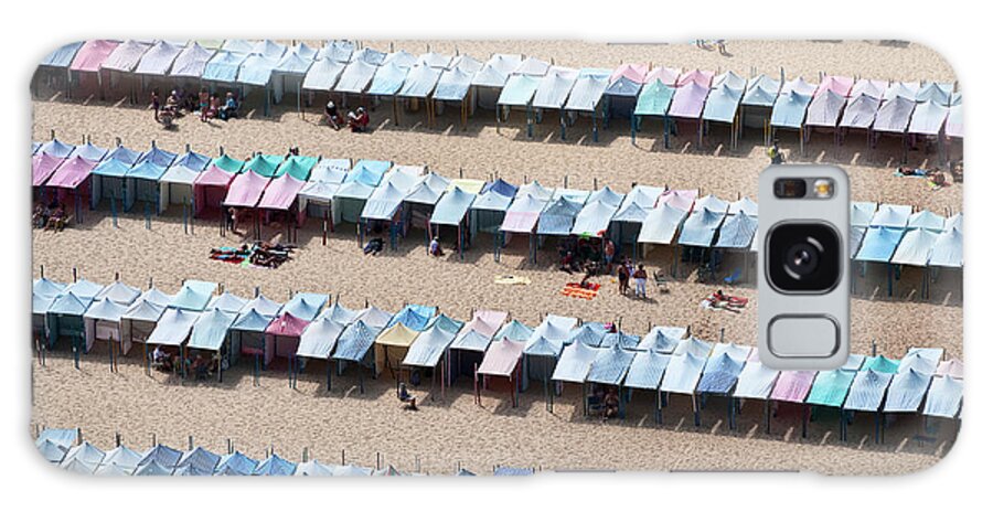 Beach Hut Galaxy Case featuring the photograph Beach Huts by Momentaryawe.com