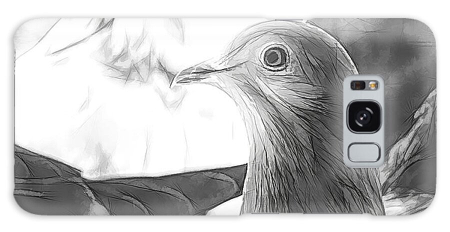 Pigeon Galaxy Case featuring the photograph Beautiful Homing Pigeon Sketch by Don Northup