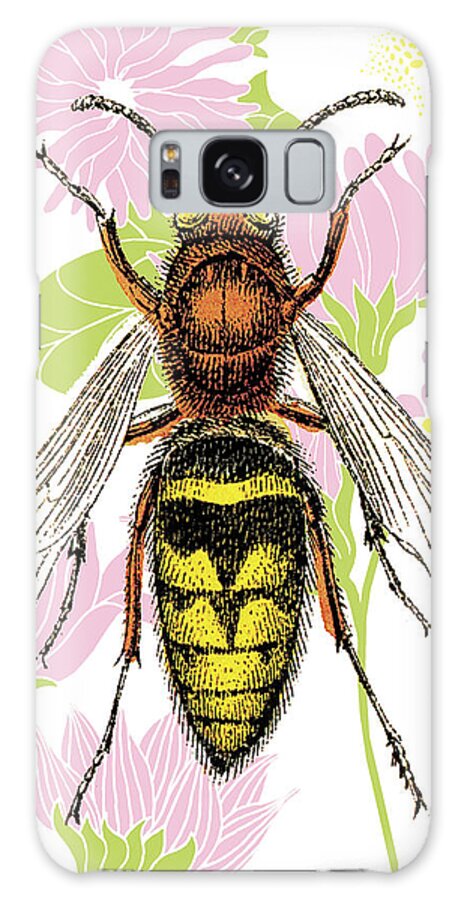 Animal Galaxy Case featuring the drawing Bee on Flower Wallpaper by CSA Images
