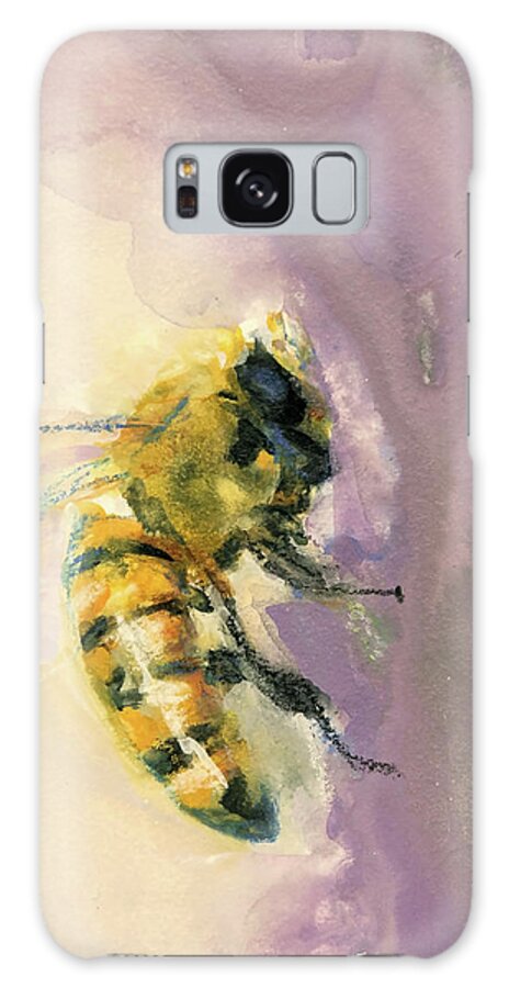 Bee Galaxy S8 Case featuring the painting Bee On Lavender by Jani Freimann