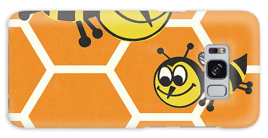 Animal Galaxy Case featuring the drawing Bees and Honeycomb by CSA Images