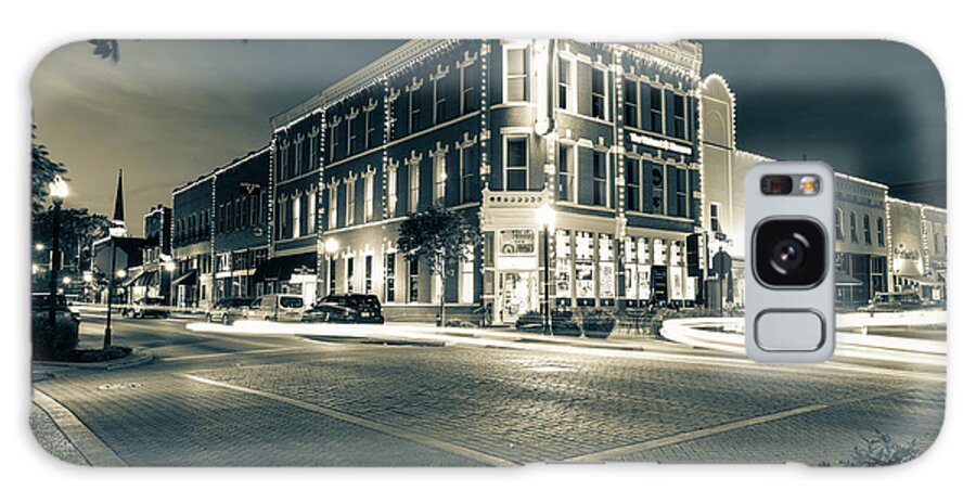 America Galaxy Case featuring the photograph Bentonville Skyline Along Central and Main in Sepia by Gregory Ballos
