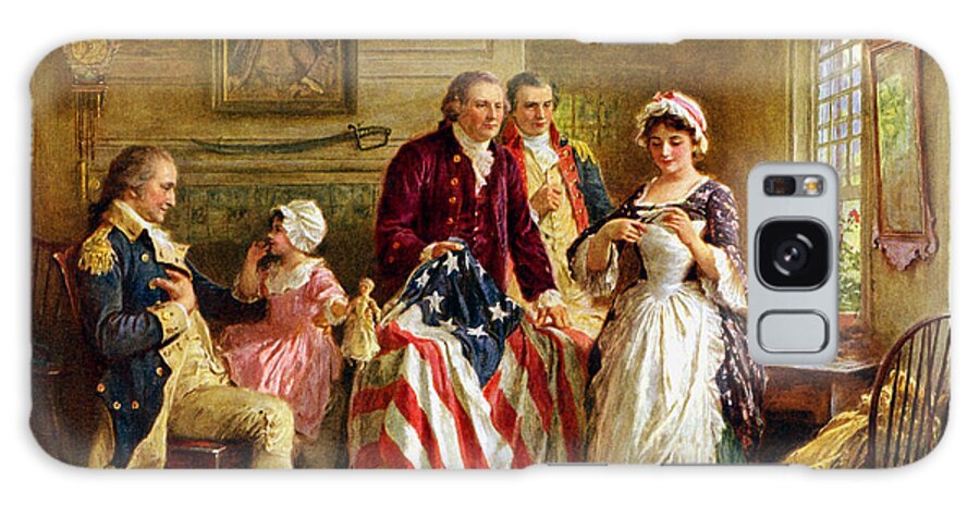 George Washington Galaxy Case featuring the painting Betsy Ross and General George Washington by War Is Hell Store