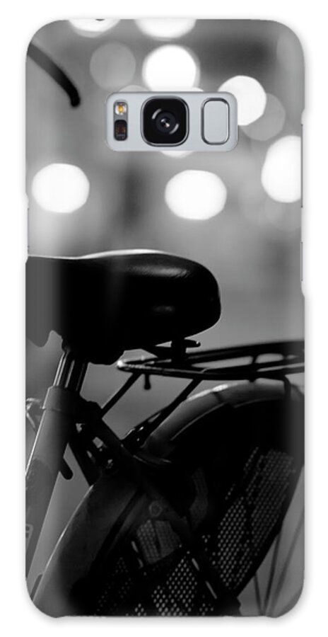 Osaka Prefecture Galaxy Case featuring the photograph Bicycle On Street At Night In Osaka by Freedom Photography