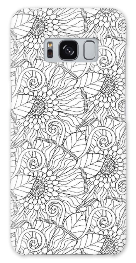 Pattern Galaxy Case featuring the digital art Big Beautiful Blossoms 26 by Hello Angel