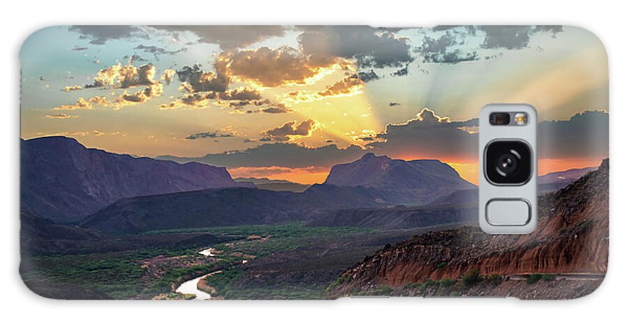 Texas Landscape Galaxy Case featuring the photograph Big Bend Sunset Glory by Harriet Feagin