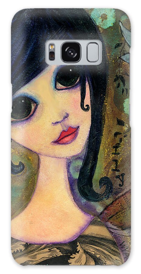 Big Eyed Girl Fly Galaxy Case featuring the painting Big Eyed Girl Fly by Wyanne