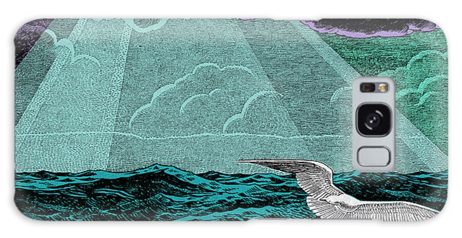 Albatross Galaxy Case featuring the drawing Bird Flying Over the Ocean by CSA Images