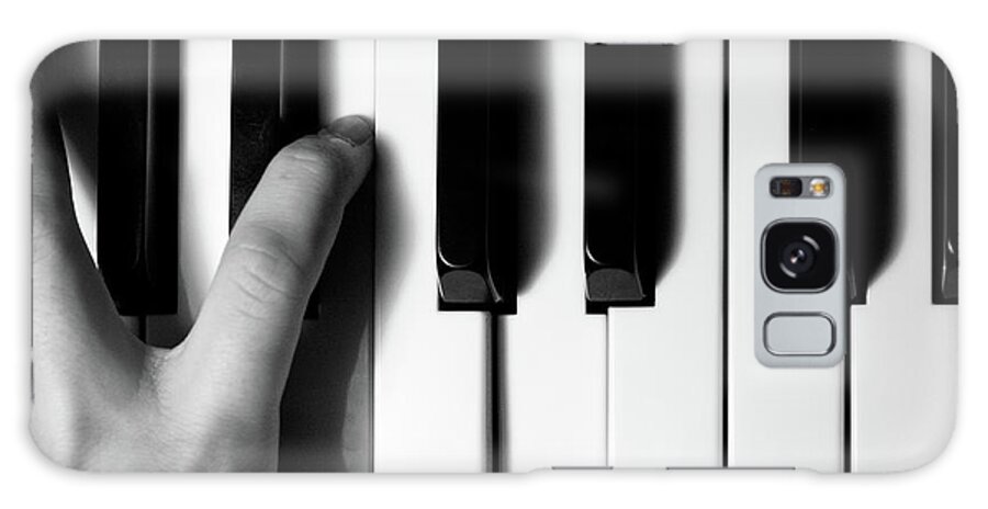 Piano Galaxy Case featuring the photograph Black And White Piano by Daniel Candal