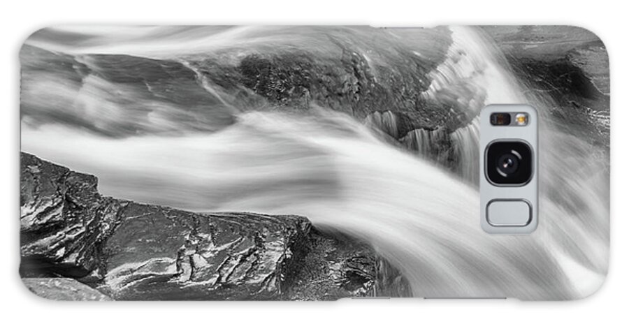 Abstract Galaxy Case featuring the photograph Black and White Rushing Water by Louis Dallara