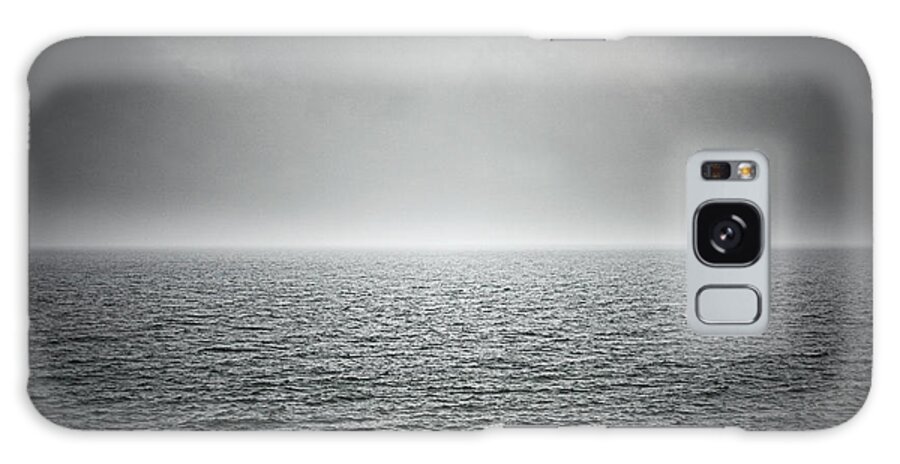 Seascape Galaxy Case featuring the photograph Black And White Seascape With Stormy Sky by Niels Busch