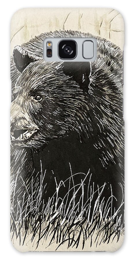 Black Bear Galaxy Case featuring the painting Black Bear by Mark Ray