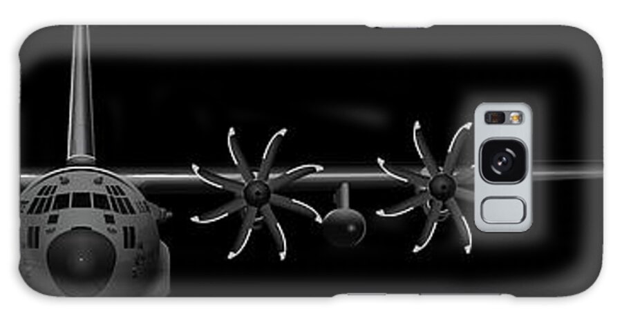 C-130 Galaxy Case featuring the digital art Black Chrome Herk - NP-2000 Edition by Michael Brooks