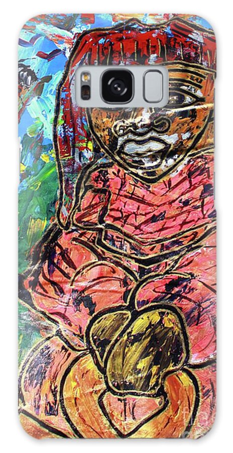 Acrylic Galaxy Case featuring the painting Black Madonna by Odalo Wasikhongo