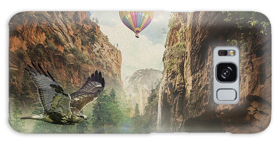 Black River Gorge Galaxy Case featuring the mixed media Black River Gorge by Old Red Truck