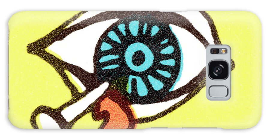 Accident Galaxy Case featuring the drawing Bleeding eye with nail by CSA Images