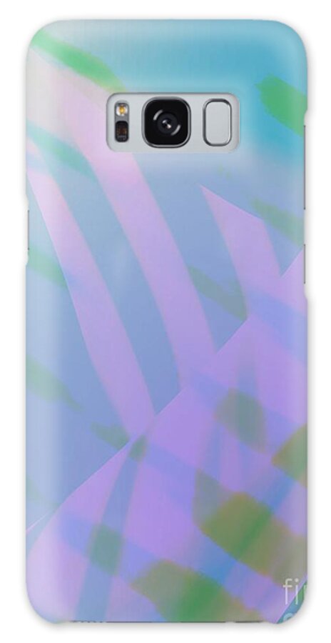 Abstract Galaxy Case featuring the photograph Abstract Art Tropical Blinds Blue Green textured background by Itsonlythemoon -