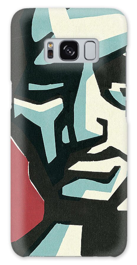 Adult Galaxy Case featuring the drawing Blocky Man by CSA Images