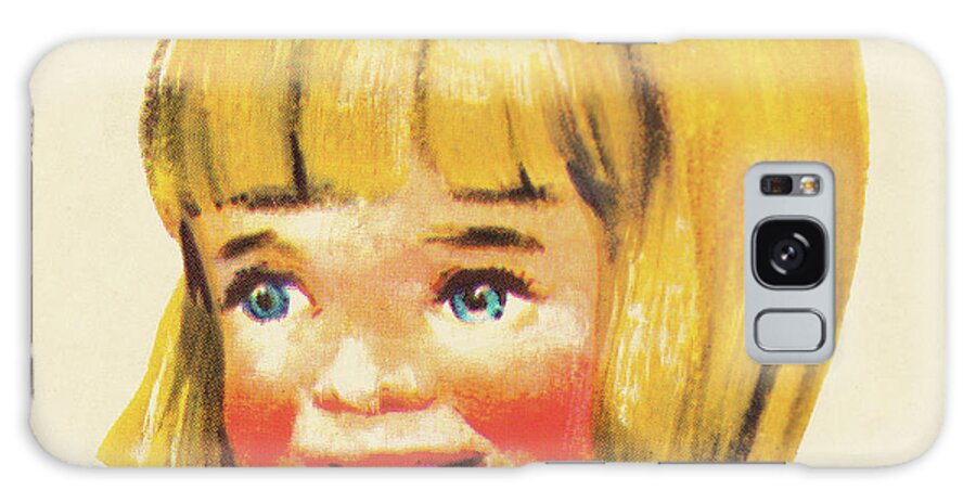 Blond Galaxy Case featuring the drawing Blond Girl Smiling by CSA Images