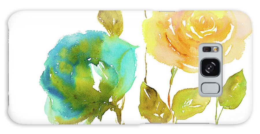 Blooming Galaxy Case featuring the mixed media Blooming Hues by Lanie Loreth