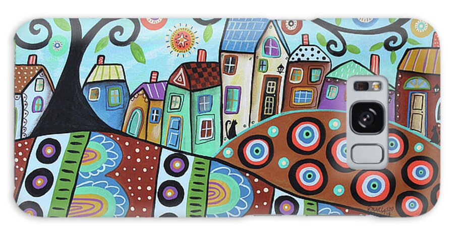 Blooming Village Galaxy Case featuring the painting Blooming Village by Karla Gerard