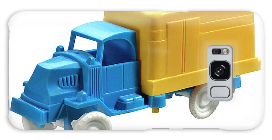 Automotive Galaxy Case featuring the drawing Blue and Yellow Truck by CSA Images