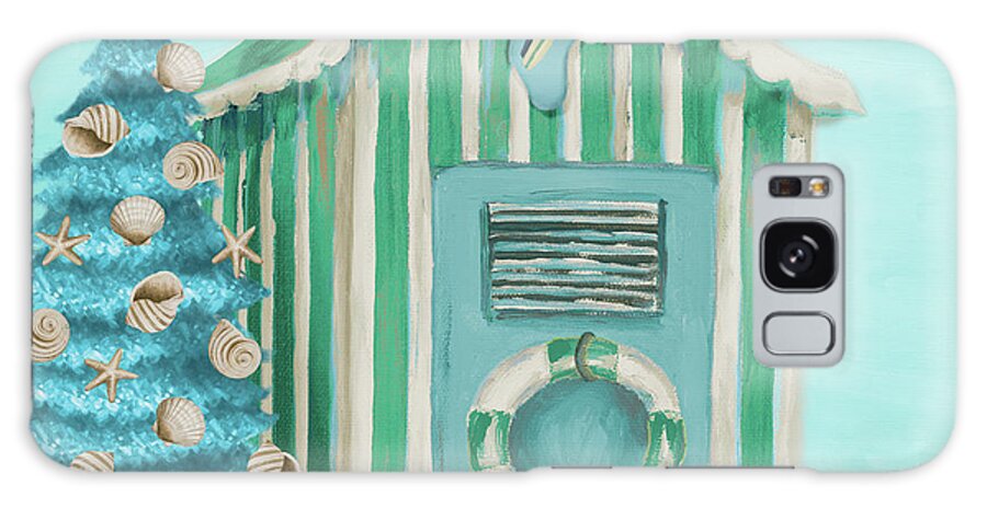 Blue Galaxy Case featuring the painting Blue Cabana Christmas by Patricia Pinto