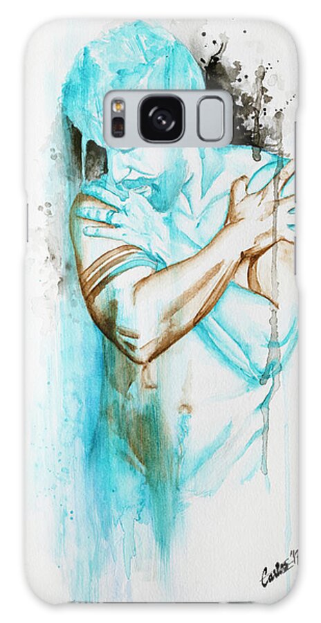 Portrait Galaxy Case featuring the painting Blue by Carlos Flores
