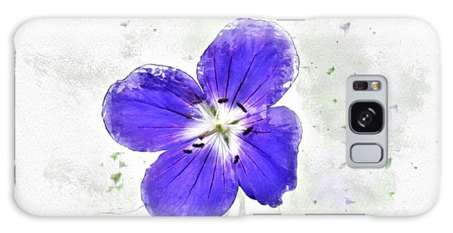 Flower Galaxy Case featuring the digital art Blue Cranesbill by Diane Chandler