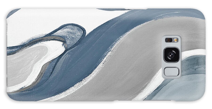 Blue Galaxy Case featuring the painting Blue Curves Abstract Square by Lanie Loreth