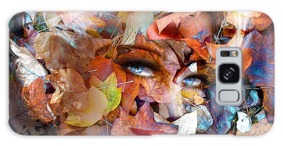 Angie Braun Galaxy Case featuring the digital art Blue Eyes Autumn Smile by Angie Braun