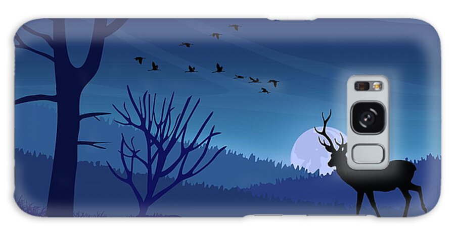 Blue Hour Galaxy Case featuring the photograph Blue Hour and Wildlife by Andrea Kollo