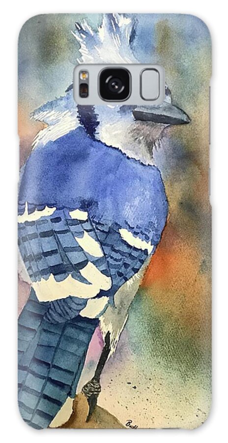 Bird Galaxy Case featuring the painting Blue Jay by Beth Fontenot