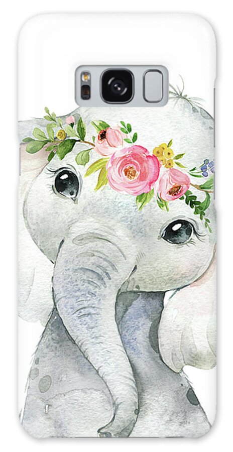 Elephant Galaxy Case featuring the digital art Boho Elephant by Pink Forest Cafe