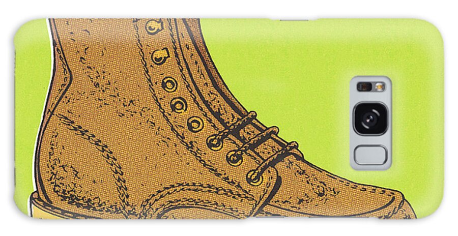 Boot Galaxy Case featuring the drawing Boot on a Green Background by CSA Images