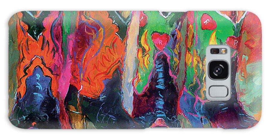 Cowboy Boots Galaxy Case featuring the painting Boots 1 by Richard Wallich