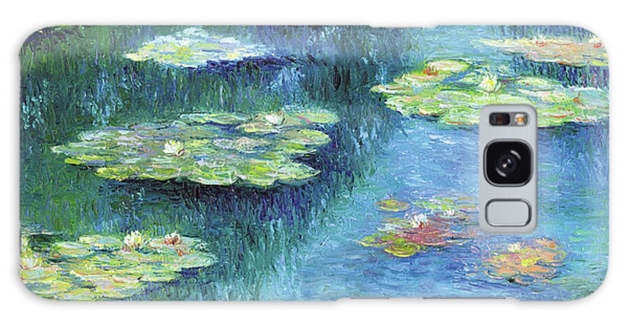 Lily Pads Galaxy Case featuring the painting Botanical Garden Lilies 1 by Richard Wallich
