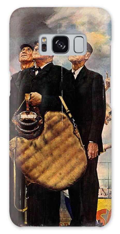 Sport Galaxy Case featuring the painting Bottom Of The Sixth by Norman Rockwell